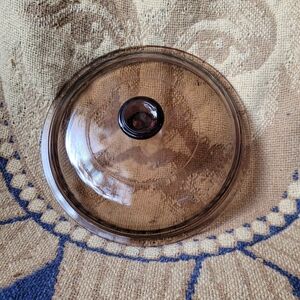 Pyrex Corning 1.5L Pot Spare Lid Cover Amber Glass Visionware